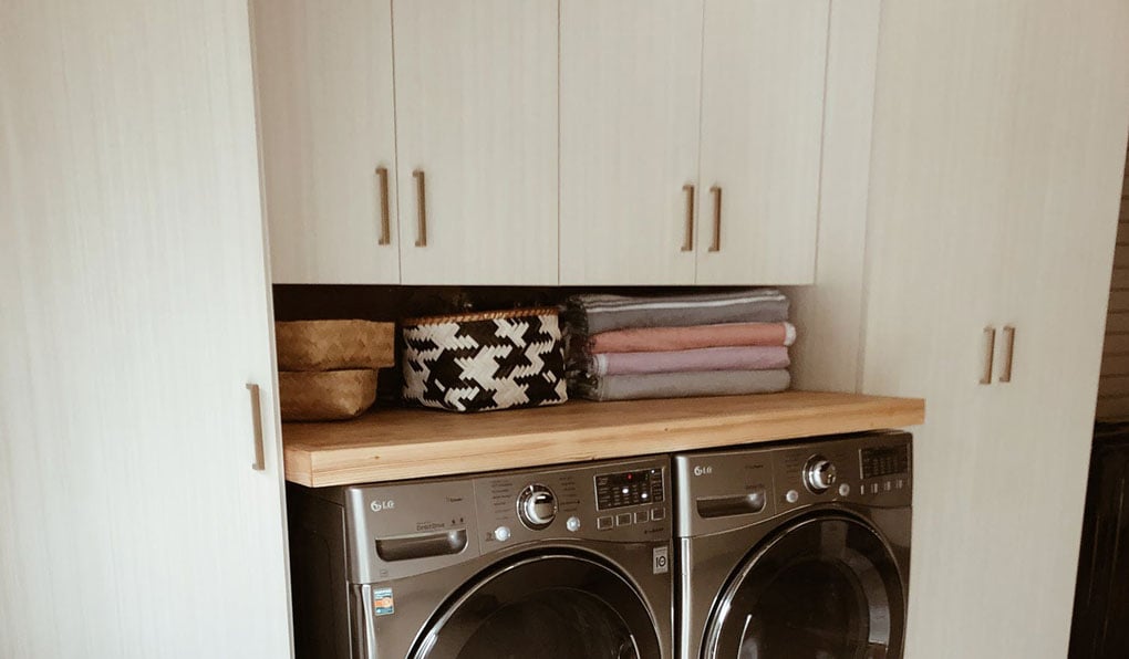 light wood laundry room